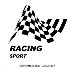 Racing sport. Logo. Checkered flag.