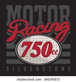 Racing sport motor typography, t-shirt graphics, vectors