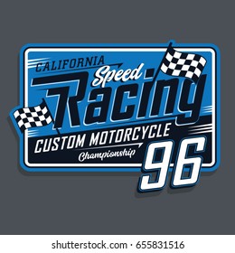 Racing Sport Motorcycle Typography, Tee Shirt Graphics, Vectors