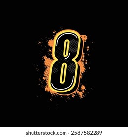 Racing sport number text art sticker decal wrap element design