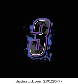Racing sport number text art sticker decal wrap element vector