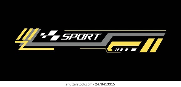 Racing sport sticker stripe abstract vinyl decal isolated