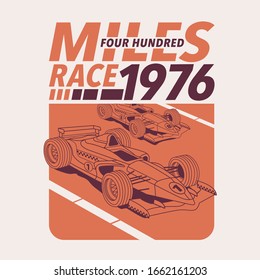 Racing sport typography, tee shirt graphics, vectors