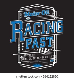 Racing sport typography , t-shirt graphics, vectors 
