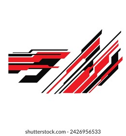 racing sports car body sticker design vector