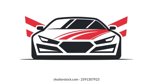 racing sports car front view aggressive modern design
