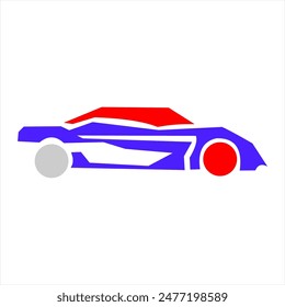 racing sports car monogram logo