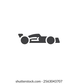 Racing sports car vector icon. filled flat sign for mobile concept and web design. Formula One Car glyph icon. Symbol, logo illustration. Vector graphics