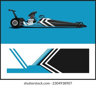 Racing sports car wrap design for vehicle livery vector design