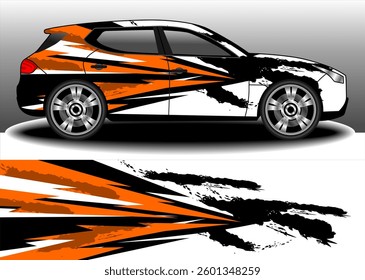 racing sporty car wrap decal vinyl sticker rally livery design abstract red stripe