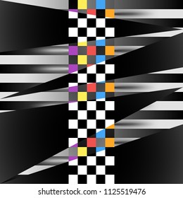 Racing square background. Vector abstraction in racing, chess style. Illustration for your design.