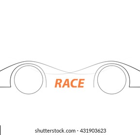 Racing square background, vector abstraction in racing car track