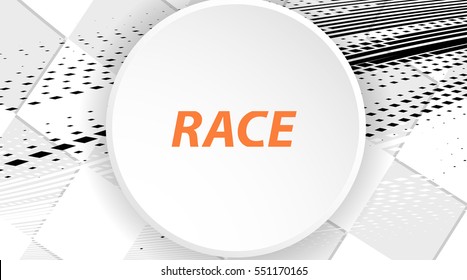 Racing square background, vector abstraction in car track
