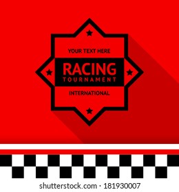 Racing stamp-04, vector illustration