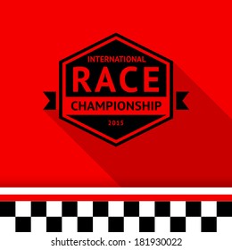 Racing stamp-06, vector illustration