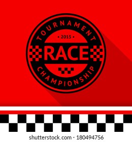 Racing stamp-07, vector illustration