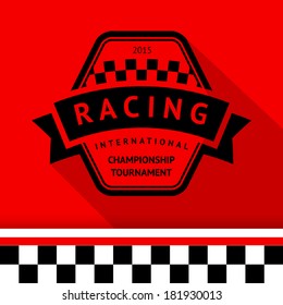 Racing stamp-09, vector illustration