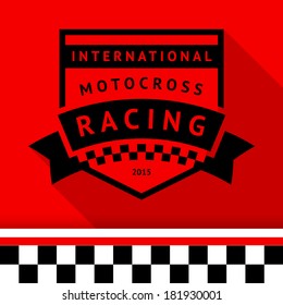 Racing stamp-14, vector illustration