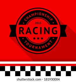 Racing stamp-15, vector illustration