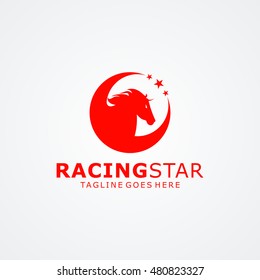 Racing Star Horse Logo available in vector/illustration