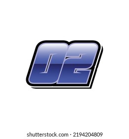 Racing Start Blue Number 02 Vector Template