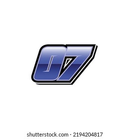 Racing Start Blue Number 07 Vector Template