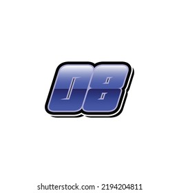 Plantilla de vectores de inicio de carreras número azul 08