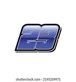 Racing Start Blue Number 23 Vector Template