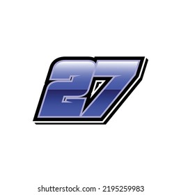 Racing Start Blue Number 27 Vector Template