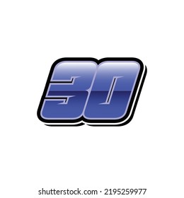Racing Start Blue Number 30 Vector Template