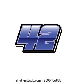 Racing Start Blue Number 42 Vector Template
