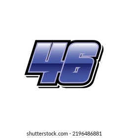 Racing Start Blue Number 46 Vector Template