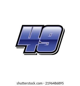 Racing Start Blue Number 49 Vector Stock Vector (Royalty Free ...