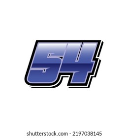 Racing Start Blue Number 54 Vector Template