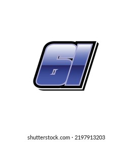 Racing Start Blue Number 61 Vector Template