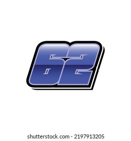 Racing Start Blue Number 62 Vector Template