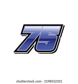 Racing Start Blue Number 75 Vector Stock Vector (Royalty Free ...