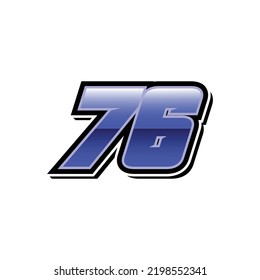 Racing Start Blue Number 76 Vector Template