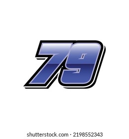 Racing Start Blue Number 79 Vector Template
