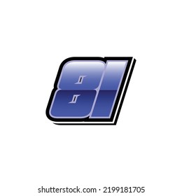 Racing Start Blue Number 81 Vector Template