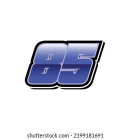 Racing Start Blue Number 85 Vector Template