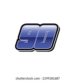 Racing Start Blue Number 90 Vector Template