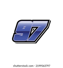 Racing Start Blue Number 97 Vector Template