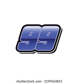 Racing Start Blue Number 99 Vector Template