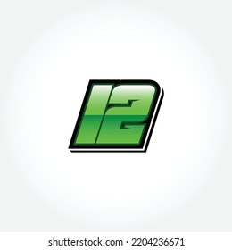 Racing Start Green Number 12 Vector Template