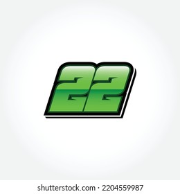 Racing Start Green Number 22 Vector Template