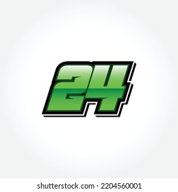 Racing Start Green Number 24 Vector Template