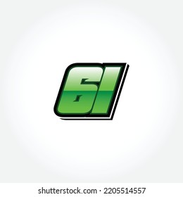 Racing Start Green Number 61 Vector Template