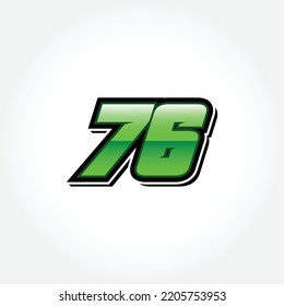 Racing Start Green Number 76 Vector Template
