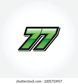 Racing Start Green Number 77 Vector Template
